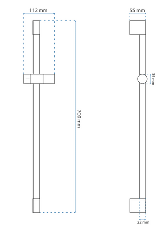 UCHWYT PRYSZNICOWY 01 CHROM