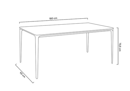 Stół SLIM 180x90 biały, czarny -          ceramiczny marmur, aluminium