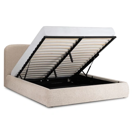 Łóżko 160x200 BRISTOL Beżowe Z Pojemnikiem