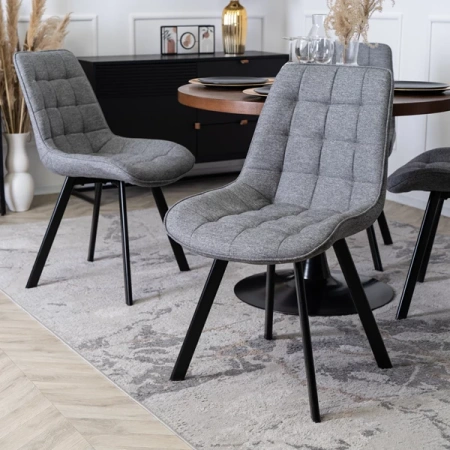 Krzesło RICK 2 Szare Tapicerowane
