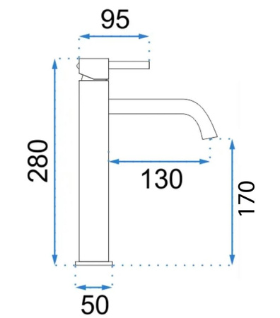 BATERIA UMYWALKOWA LUNGO GRIP MIEDŹ SZCZOT WYSOKA