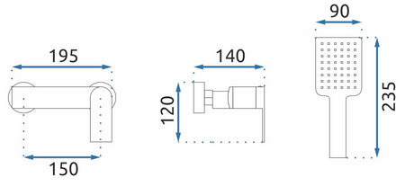 BATERIA PRYSZNICOWA MY1902-8B STORM CZARNA