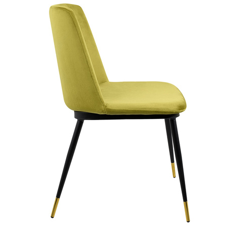 Krzesło DIEGO jasnozielone - welur,       podstawa czarno złota