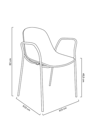 Krzesło RESOL ARM czarne - polipropylen,  metal