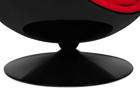 Fotel BALL BLACK czerwony - włókno        szklane, metal