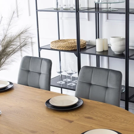 Krzesło PERU Szare Welurowe