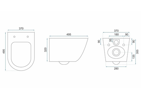 WC - CARLO MINI RIMLESS ECRU