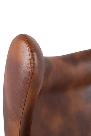 Fotel EGG SZEROKI PU brąz vintage koniak  - podstawa stal