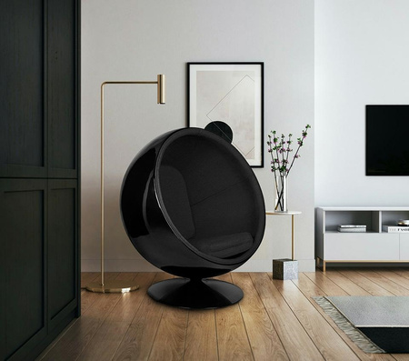 Fotel BALL BLACK czarny - włókno          szklane, metal