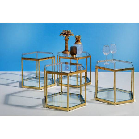 KARE stolik kawowy COMB GOLD 45 złoty