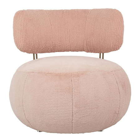 Fotel LOW TEDDY PINK różowy