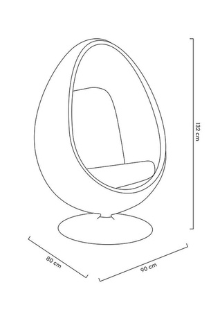 Fotel OVALIA BLACK czerwony