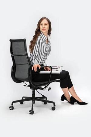 Fotel biurowy AERON PREMIUM czarny - siatka, aluminium