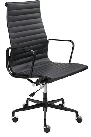 Fotel biurowy AERON PRESTIGE PLUS czarny - skóra naturalna, aluminium