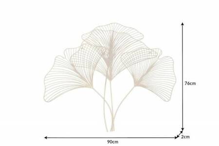 INVICTA dekoracja ścienna GINKGO 90 cm  złota