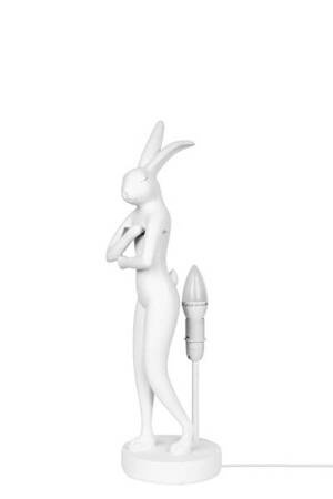 KARE lampa stołowa RABBIT 50 cm  biała / różowa