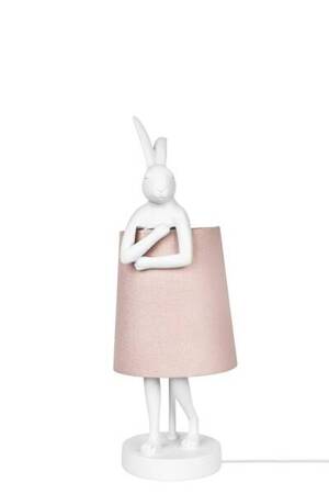 KARE lampa stołowa RABBIT 50 cm  biała / różowa