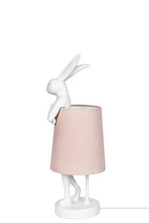 KARE lampa stołowa RABBIT 50 cm  biała / różowa