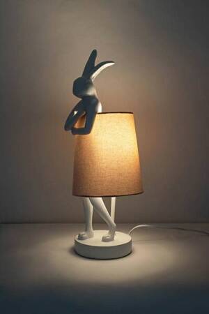 KARE lampa stołowa RABBIT 50 cm  biała / różowa