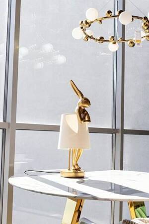 KARE lampa stołowa RABBIT 68 cm  złota / biała