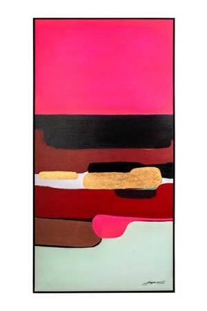 KARE obraz ABSTRACT SHAPES PINK  73x143 cm