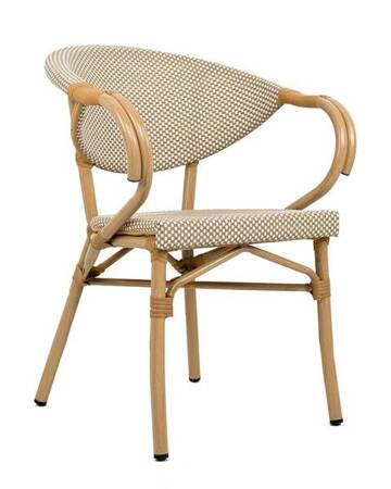 Krzesło BISTRO PARIS ARM jasnobrązowe rattan