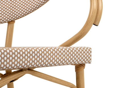 Krzesło BISTRO PARIS ARM jasnobrązowe rattan