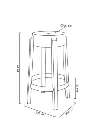 Krzesło barowe CHARLES 65 transparentne - poliwęglan