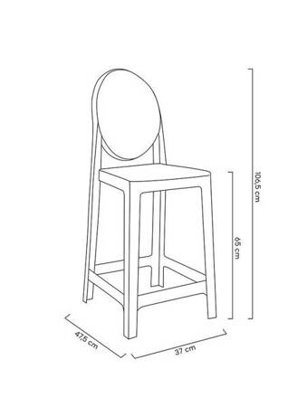 Krzesło barowe VICTORIA 65 cm transparentne