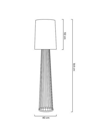 Lampa podłogowa HOLMES STRAIGHT złota z czarnym kloszem -  metal