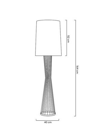 Lampa podłogowa HOLMES złota z czarnym kloszem -  metal