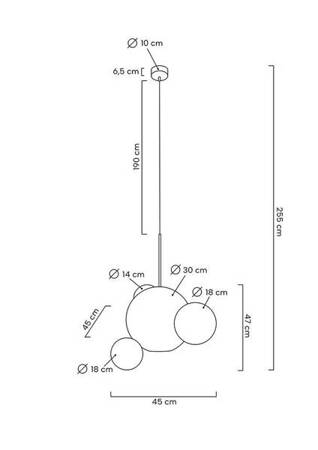 Lampa wisząca CAPRI 4 biała / złota