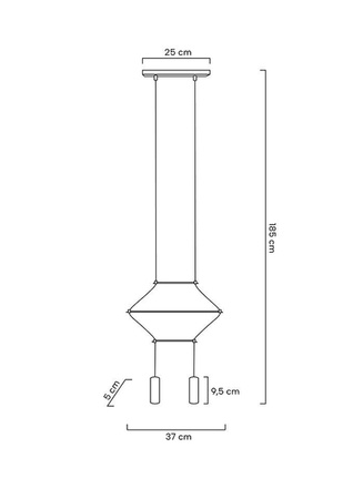 Lampa wisząca FLUSSO 2 czarna