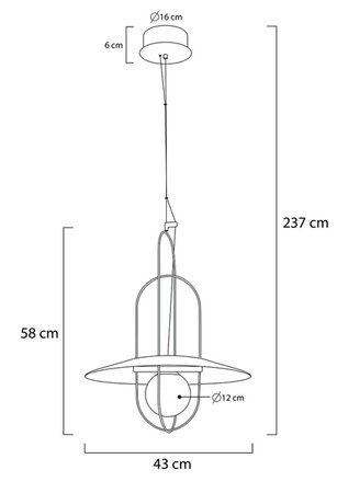 Lampa wisząca FUENTE mosiądz - metal, szkło