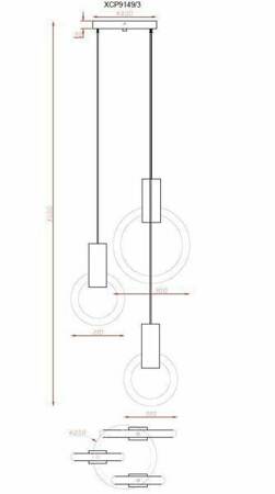 Lampa wisząca HOPP DISC 3 złota