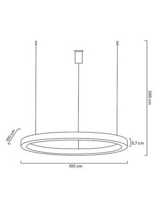 Lampa wisząca RING 100 złota - LED, stal