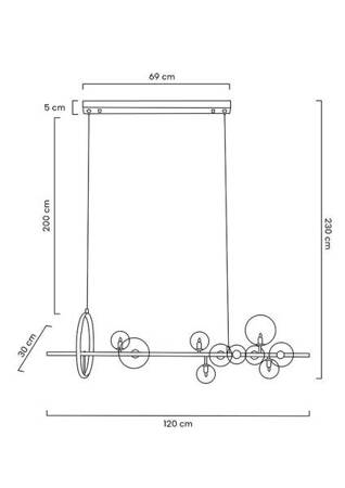 MOOSEE lampa wisząca ALURE LINE 120 czarna