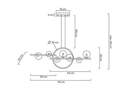 MOOSEE lampa wisząca ALURE LINE TWIN 90 czarna