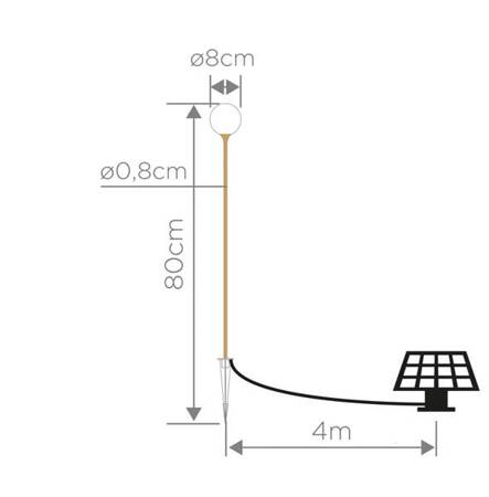 NEW GARDEN lampa ogrodowa BRUNA 80  SOLAR & BATTERY miedziana