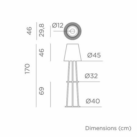 NEW GARDEN lampa podłogowa OKINAWA 170  SOLAR & BATTERY