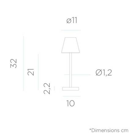 NEW GARDEN lampa stołowa LOLA SLIM 30 BATTERY anthracite