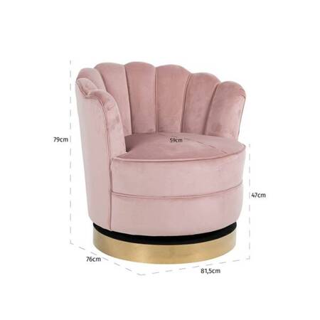 RICHMOND fotel obrotowy MILA PINK VELVET