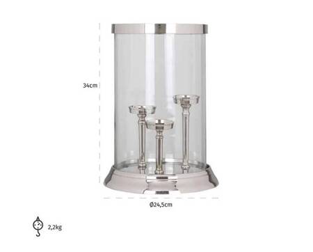 RICHMOND świecznik HURRICANE FAY 3 srebrny